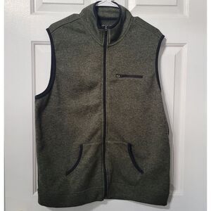 John Bartlett Concensus Men's Full Zip Fleece Vest Size‎ Large Olive Green